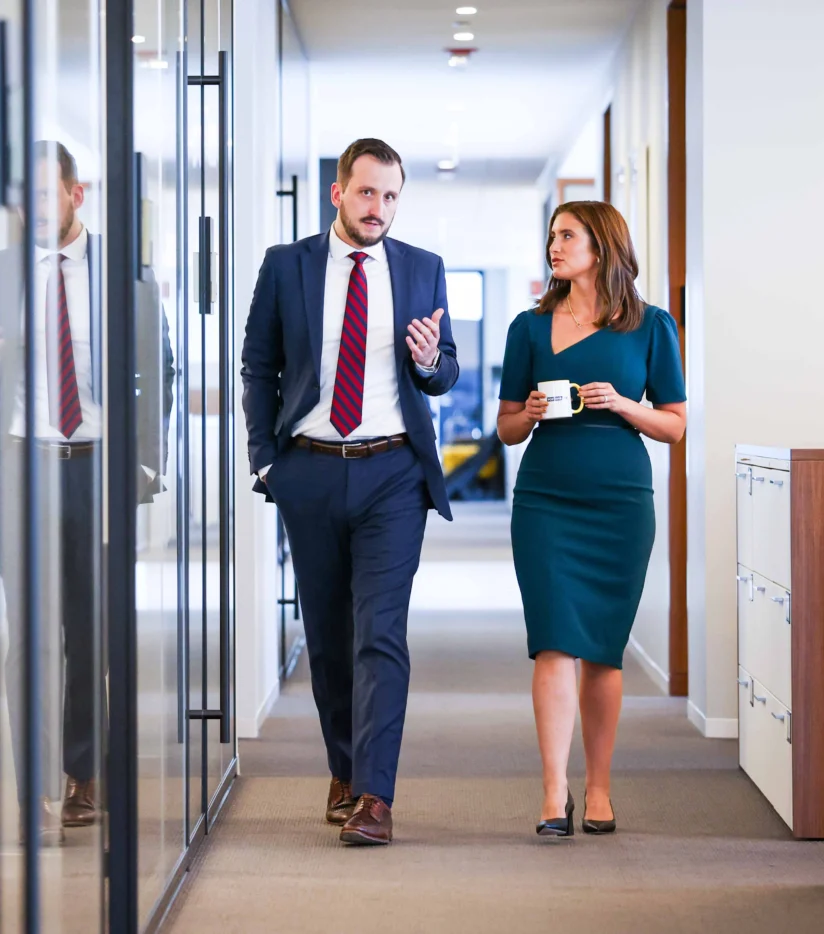 Two lawyers in an office.