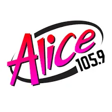 Alice 105.9 logo.